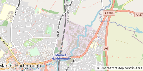 Map of Market Harborough, Leicestershire
