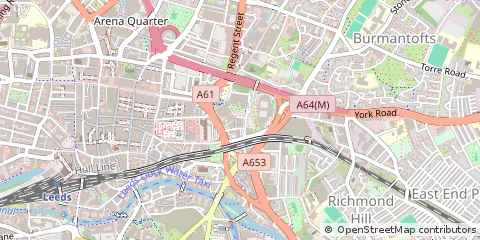 Map of Leeds, West Yorkshire