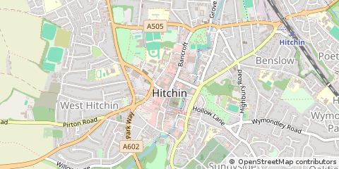 Map of Hitchin, Hertfordshire