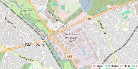 Map of Camberley, Surrey