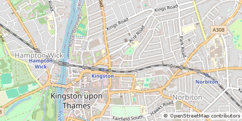 Map of Kingston Upon Thames, Surrey