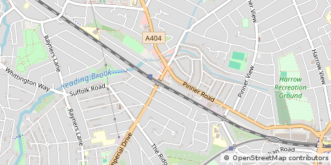 Map of North Harrow, Middlesex