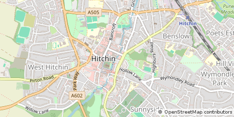 Map of Hitchin, Hertfordshire