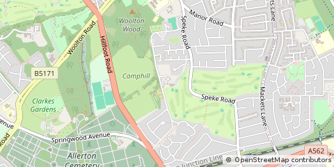 Map of Woolton, Liverpool