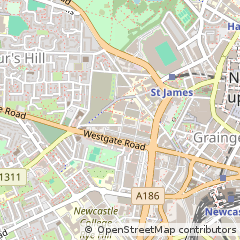 Map of Newcastle Upon Tyne, Tyne and Wear