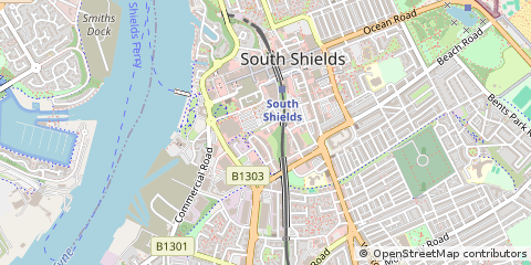 Map of South Shields, Tyne & Wear