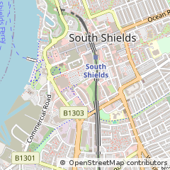 Map of South Shields, Tyne & Wear