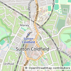 Map of Sutton Coldfield, West Midlands