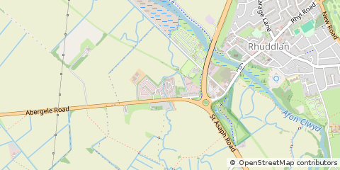 Map of Rhyl, Denbighshire