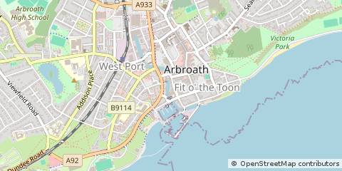 Map of Arbroath, Angus