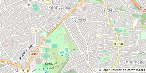 Map of Plymouth, Devon