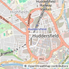 Map of Huddersfield, West Yorkshire