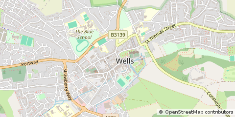 Map of Wells, Somerset