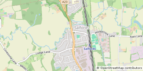 Map of Redhill, Surrey