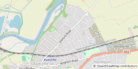 Map of Radcliffe on Trent, Nottingham