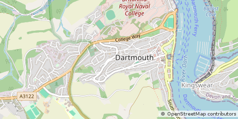 Map of Dartmouth, Devon