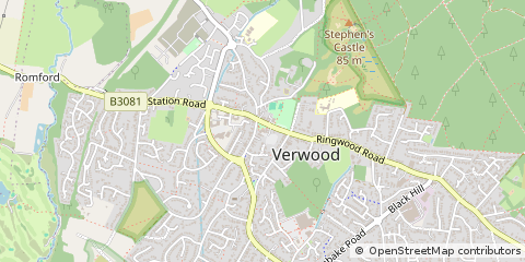 Map of Verwood, Dorset