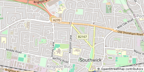 Map of Southwick, East Sussex