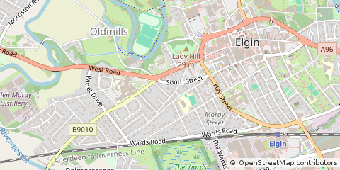 Map of Elgin, Moray