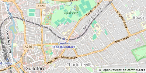 Map of Guildford, Surrey