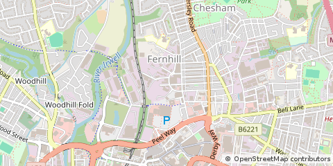 Map of Bury, Greater Manchester