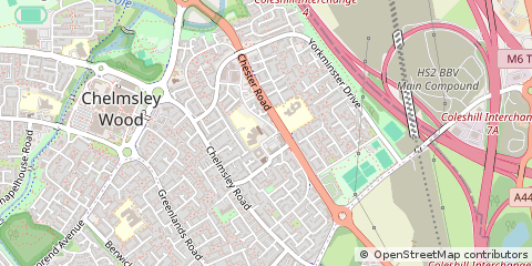 Map of Chelmesley Wood, Solihull