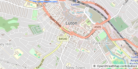 Map of Luton, Bedfordshire