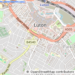 Map of Luton, Bedfordshire