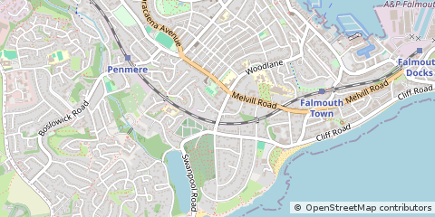 Map of Falmouth, Cornwall