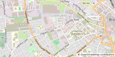 Map of Bradford, West Yorkshire