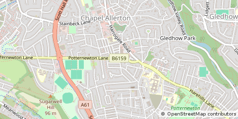Map of Leeds, West Yorkshire
