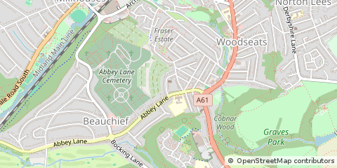 Map of Sheffield, South Yorkshire