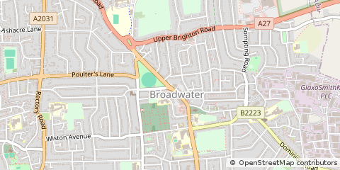 Map of Worthing, West Sussex