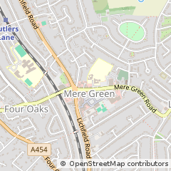 Map of Sutton Coldfield, West Midlands