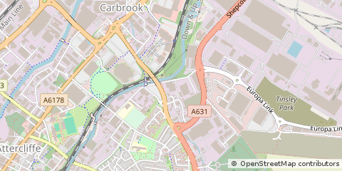Map of Sheffield, South Yorkshire