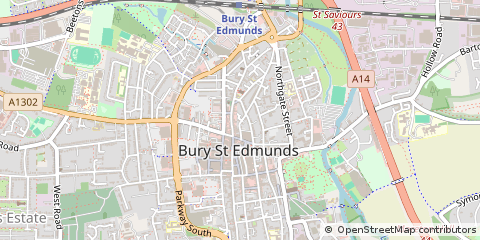 Map of Bury ST. Edmunds, Suffolk