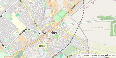 Map of Newmarket, Suffolk