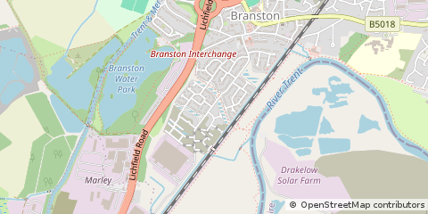 Map of Burton-on-Trent, Staffordshire
