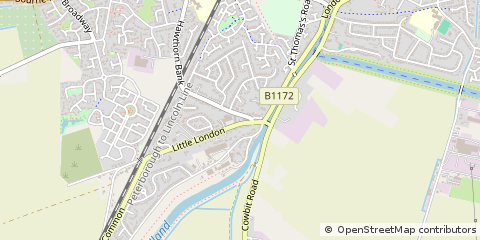 Map of Spalding, Lincs
