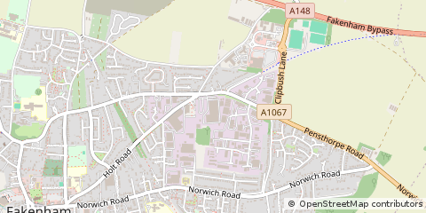 Map of Fakenham, Norfolk