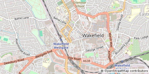 Map of Wakefield, West Yorkshire