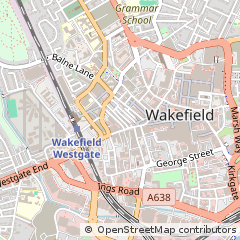 Map of Wakefield, West Yorkshire