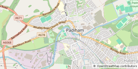 Map of Burnley, Lancashire
