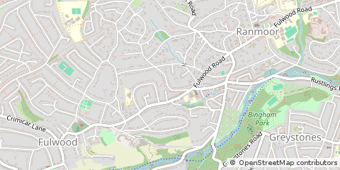Map of Sheffield, South Yorkshire