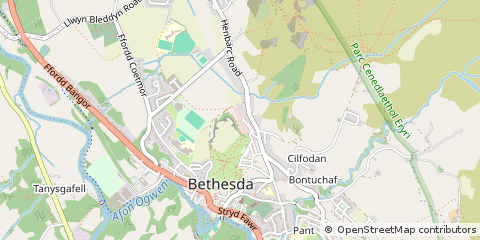 Map of Bangor, Gwynedd