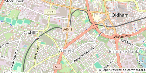 Map of Oldham, Manchester