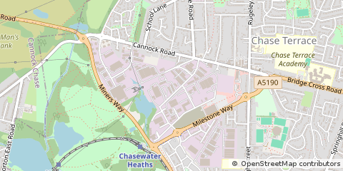 Map of Burntwood, Staffordshire