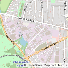 Map of Burntwood, Staffordshire
