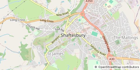 Map of Shaftesbury, Dorset