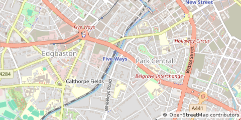 Map of Birmingham, West Midlands